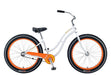 Baja Cruz - beach cruiser single-speed bicycle in white/orange-Voltaire Cycles