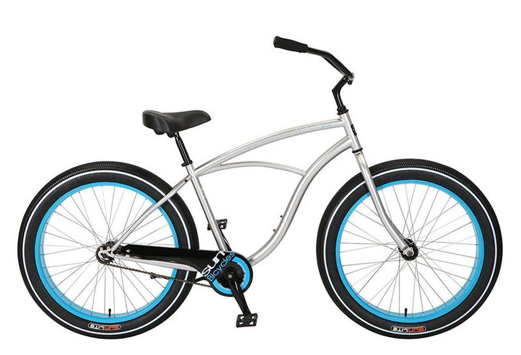 Baja Cruz - beach cruiser single-speed bicycle in blue/silver-Voltaire Cycles