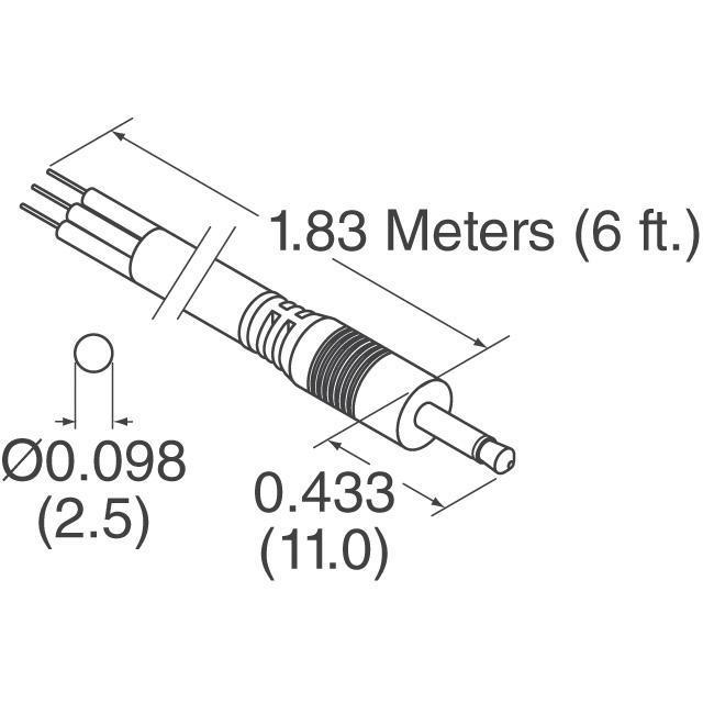 Tensility International Corp. Cable Stereo Phone Plug, 2.5mm To Cable (Round) 6.0' (1.83m)-Voltaire Cycles