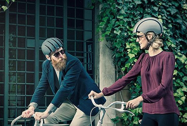 Brooks Carrera Foldable Bicycle Helmet - Black/Grey Herringbone-Voltaire Cycles