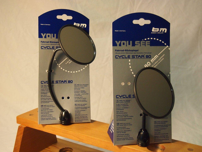 Busch & Muller Bike Mirror Cycle Star 80 903/1 2" straight stem-Voltaire Cycles