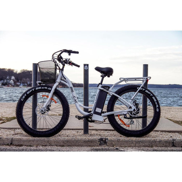 Big Cat Long Beach Cruiser Fat Tire XL 500w E-Bike-Voltaire Cycles