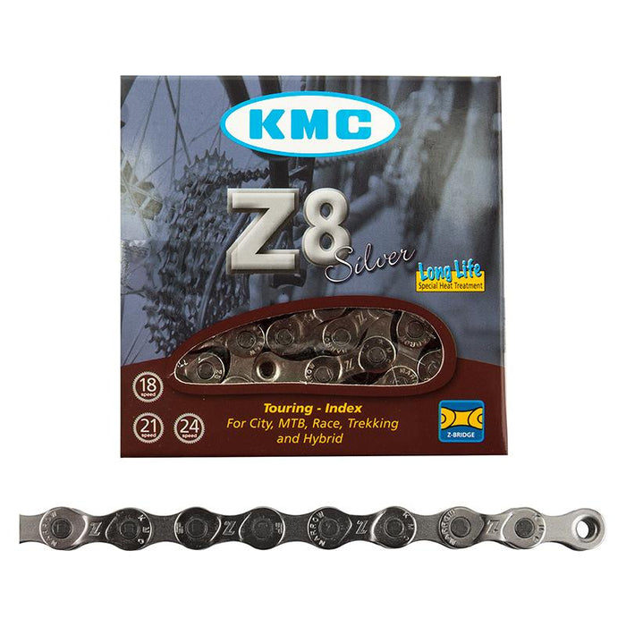 KMC Z8 Silver Touring Bicycle Chain-Voltaire Cycles