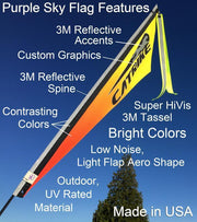 Purple Sky Fade Flag for Recumbent or Electric Bicycle-Voltaire Cycles