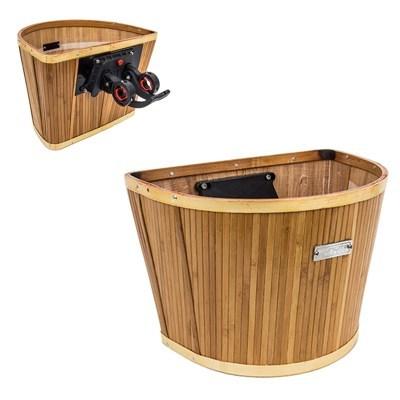 SunLite Baskets Bamboo Front Bicycle Basket with Bracket-Voltaire Cycles