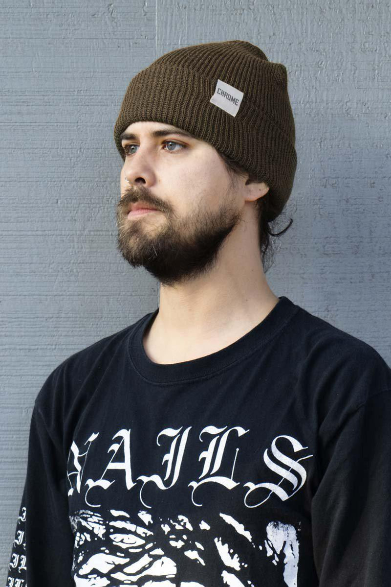 Chrome Wool Cuff Beanie-Voltaire Cycles