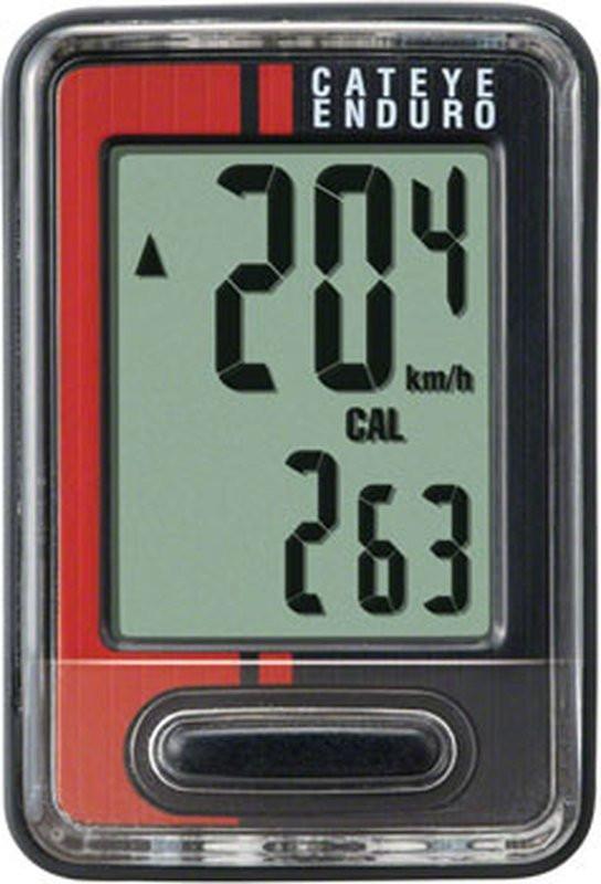 CatEye Enduro Wired Cycling Computer CC-ED400: Black/Red-Voltaire Cycles