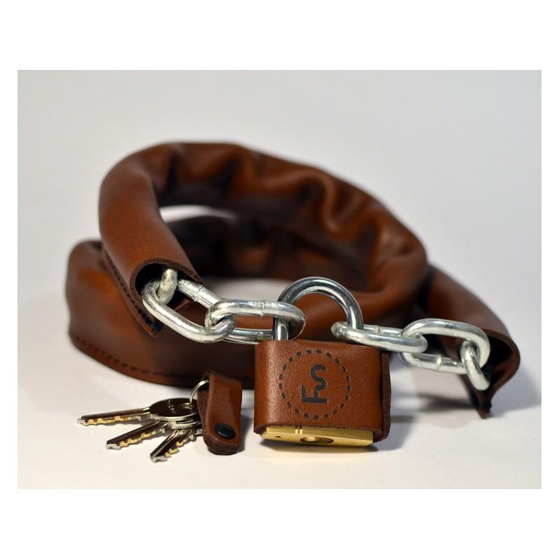 Handmade Leather Bicycle Chain Lock-Voltaire Cycles