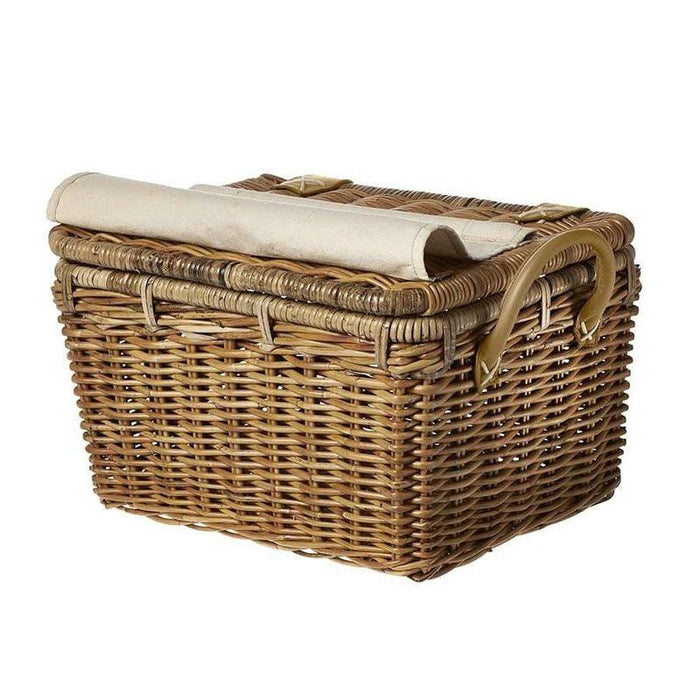 Basil Portland Front Basket w/Cover Rattan Natural Brown-Voltaire Cycles