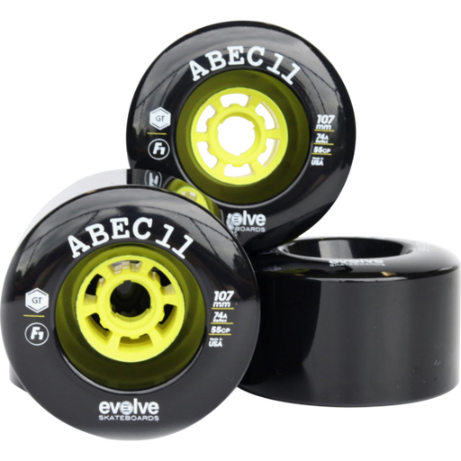 Evolve F1 Street Wheels Black 107MM, 74A (Set Of 4)-Voltaire Cycles Sarasota