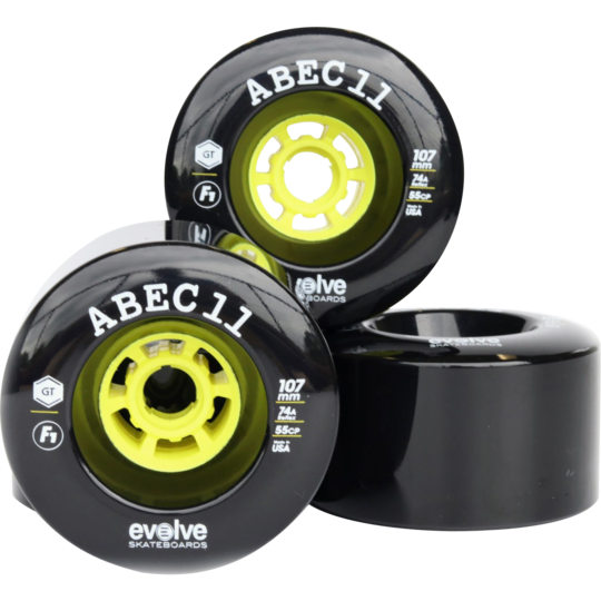 Evolve F1 Street Wheels Black 107MM, 74A (Set Of 4)-Voltaire Cycles Sarasota