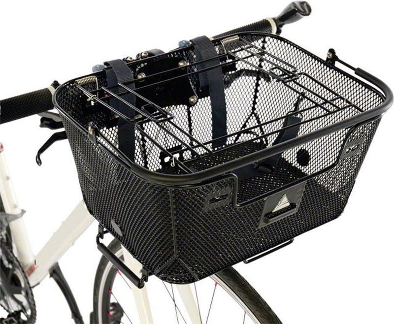 Axiom Pet Bicycle Basket with Rack and Handlebar Mounts: Black-Voltaire Cycles