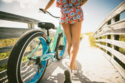 Baja Cruz - beach cruiser single-speed bicycle in blue/silver-Voltaire Cycles
