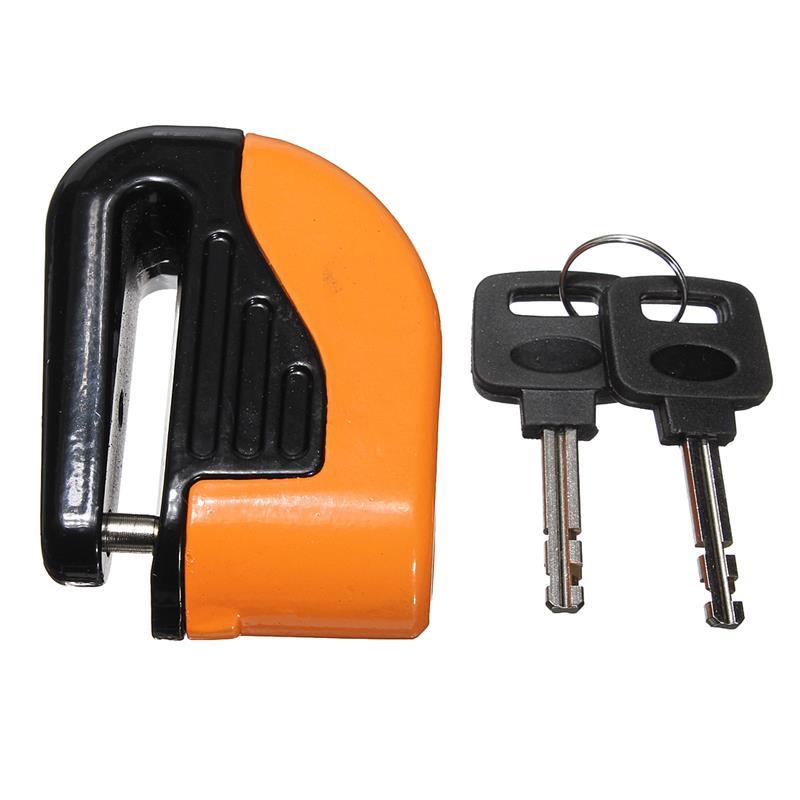 Orange 6mm Security E-Bike MTB, or Motorcycle Rotor Security Lock with Alarm-Voltaire Cycles