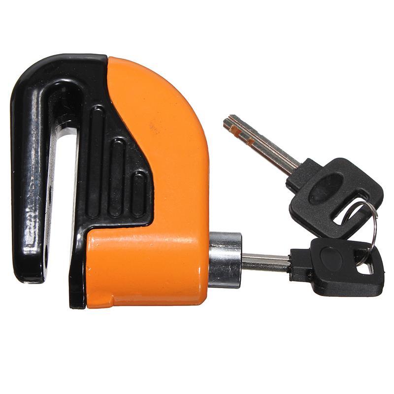 Orange 6mm Security E-Bike MTB, or Motorcycle Rotor Security Lock with Alarm-Voltaire Cycles