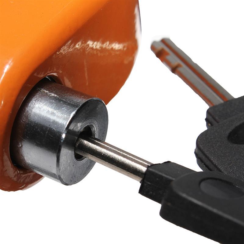 Orange 6mm Security E-Bike MTB, or Motorcycle Rotor Security Lock with Alarm-Voltaire Cycles