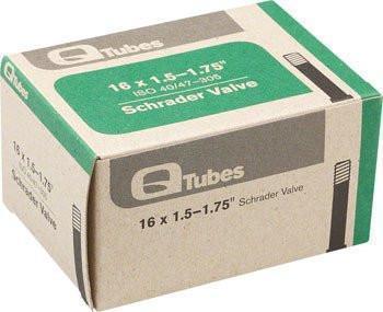 Q-Tubes 16" x 1.5-1.75" Schrader Valve Tube 92g *Low Lead Valve*-Voltaire Cycles