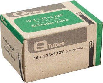 Q-Tubes 16" x 1.75-2.125" Schrader Valve Tube 102g *Low Lead Valve*-Voltaire Cycles