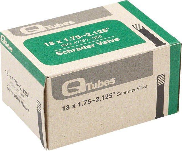 Q-Tubes 18" x 1.75-2.125" Schrader Valve Tube 118g *Low Lead Valve* (.9mm wall thickness)-Voltaire Cycles