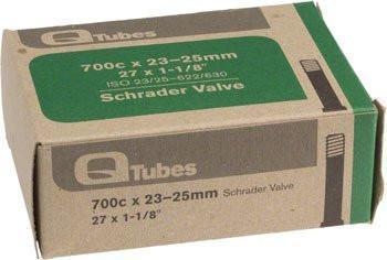 Q-Tubes 700c x 23-25mm Schrader Valve Tube 110g 27" x 1-1/8"-Voltaire Cycles