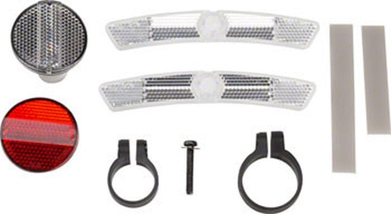 Cateye Reflector Kit: Front and Rear Reflectors with Mounts-Voltaire Cycles