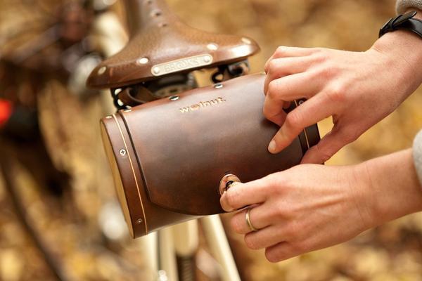 Walnut Studiolo Barrel Bag for Bicycle Handlebar or Saddle-Voltaire Cycles